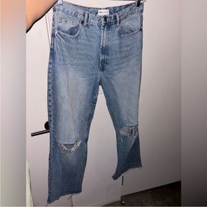 Zara TRF Ripped Wide Leg Jeans size 10